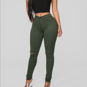Fashion Nova Olive Green Pants